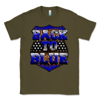 Army Green Back the blue Classic Tee - Neo Western