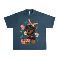 Midnight Navy Easter Dachshund Urban Heavy Tee - RanaPortraitStore