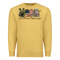 Antique Gold Peace Love American White Sea Eagle Premium Sweatshirt - LillyAllenDesigns