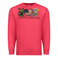 Cardinal Peace Love American White Sea Eagle Premium Sweatshirt - LillyAllenDesigns