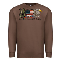 Chestnut Peace Love American White Sea Eagle Premium Sweatshirt - LillyAllenDesigns