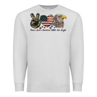 Dove Grey Peace Love American White Sea Eagle Premium Sweatshirt - LillyAllenDesigns