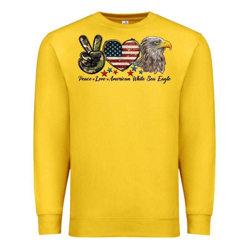 Peace Love American White Sea Eagle Premium Sweatshirt by LillyAllenDesigns | Teevron