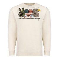 Sandshell Peace Love American White Sea Eagle Premium Sweatshirt - LillyAllenDesigns