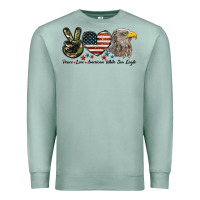 Seafoam Peace Love American White Sea Eagle Premium Sweatshirt - LillyAllenDesigns
