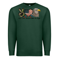 Sports Green Peace Love American White Sea Eagle Premium Sweatshirt - LillyAllenDesigns