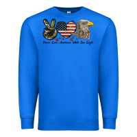 True Royal Peace Love American White Sea Eagle Premium Sweatshirt - LillyAllenDesigns