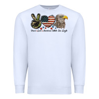 White Peace Love American White Sea Eagle Premium Sweatshirt - LillyAllenDesigns
