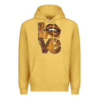Antique Gold love leopard with lips Premium Hoodie - NancyCooperArtShop