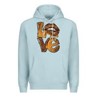 Blue Mist love leopard with lips Premium Hoodie - NancyCooperArtShop