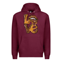 Burgundy love leopard with lips Premium Hoodie - NancyCooperArtShop