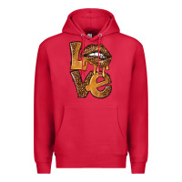 Cardinal love leopard with lips Premium Hoodie - NancyCooperArtShop