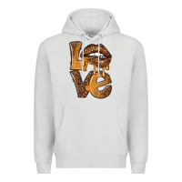 Dove Grey love leopard with lips Premium Hoodie - NancyCooperArtShop
