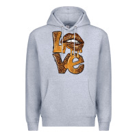 Heather Grey love leopard with lips Premium Hoodie - NancyCooperArtShop