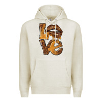 Oatmeal Heather love leopard with lips Premium Hoodie - NancyCooperArtShop