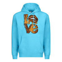 Ocean Blue love leopard with lips Premium Hoodie - NancyCooperArtShop