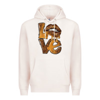 Pale Pink love leopard with lips Premium Hoodie - NancyCooperArtShop