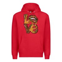 Red love leopard with lips Premium Hoodie - NancyCooperArtShop