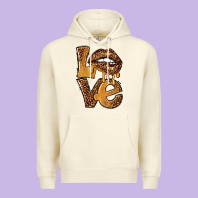 Love Leopard With Lips Premium Hoodie Designed By Nancycooperartshop