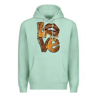 Seafoam love leopard with lips Premium Hoodie - NancyCooperArtShop