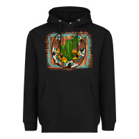Black cactus sunflower cowhide horseshoe  background Heavyweight Hoodie - Artiststas