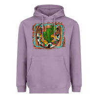 Lavender cactus sunflower cowhide horseshoe  background Heavyweight Hoodie - Artiststas