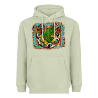 Matcha cactus sunflower cowhide horseshoe  background Heavyweight Hoodie - Artiststas