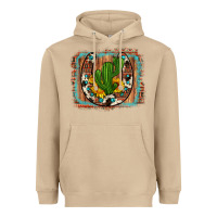 Mushroom cactus sunflower cowhide horseshoe  background Heavyweight Hoodie - Artiststas