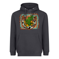 Smoke cactus sunflower cowhide horseshoe  background Heavyweight Hoodie - Artiststas