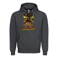 Smoke juneteenth black woman messy bun Zipper Hoodie - HRA Design Shop