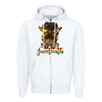 White juneteenth black woman messy bun Zipper Hoodie - HRA Design Shop
