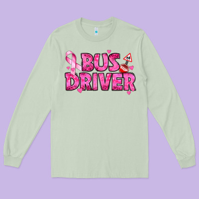 Breast Cancer Bus Driver Long Sleeve Tee Designed By Texasbilliewilder
