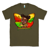 Army Green juneteenth butterfly black girl Classic Tee - HRA Design Shop