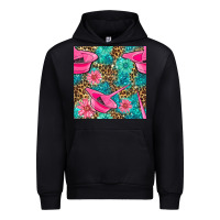 Black Hairdresser Hair Color Mixing Bowl And Dye Brush With Flowers And Leop Urban Hoodie - BundleAndBundleShop