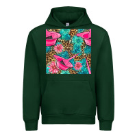Forest Green Hairdresser Hair Color Mixing Bowl And Dye Brush With Flowers And Leop Urban Hoodie - BundleAndBundleShop