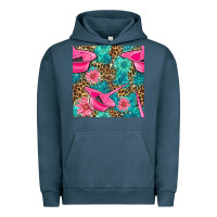 Pigment Midnight Navy Hairdresser Hair Color Mixing Bowl And Dye Brush With Flowers And Leop Urban Hoodie - BundleAndBundleShop