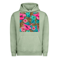 Hairdresser Hair Color Mixing Bowl And Dye Brush With Flowers And Leop Urban Hoodie | Teevron
