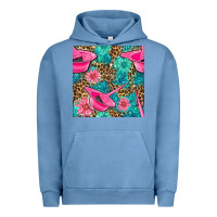 Pigment Pebble Blue Hairdresser Hair Color Mixing Bowl And Dye Brush With Flowers And Leop Urban Hoodie - BundleAndBundleShop