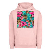 Pigment Salmon Hairdresser Hair Color Mixing Bowl And Dye Brush With Flowers And Leop Urban Hoodie - BundleAndBundleShop