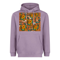 Lavender sunflower turquoise leopard cowhide horseshoe Heavyweight Hoodie - Artiststas