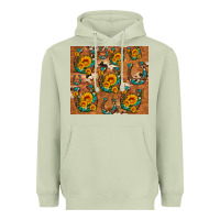 Matcha sunflower turquoise leopard cowhide horseshoe Heavyweight Hoodie - Artiststas