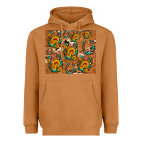 Meerkat sunflower turquoise leopard cowhide horseshoe Heavyweight Hoodie - Artiststas