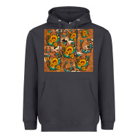 Smoke sunflower turquoise leopard cowhide horseshoe Heavyweight Hoodie - Artiststas