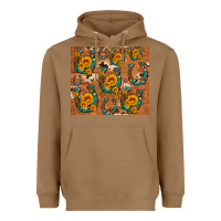 Toasted Coconut sunflower turquoise leopard cowhide horseshoe Heavyweight Hoodie - Artiststas
