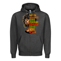 Charcoal Heather juneteenth 1885 because my ancestors weren't free in 1776 black woman Zipper Hoodie - HRA Design Shop