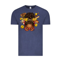 Vintage Denim softball afro messy bun Vintage Tee - texasbilliewilder