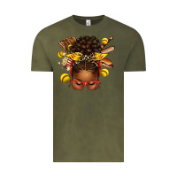 Vintage Olive softball afro messy bun Vintage Tee - texasbilliewilder
