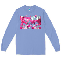 Colony Blue breast cancer wine glasses Long Sleeve Tee - texasbilliewilder