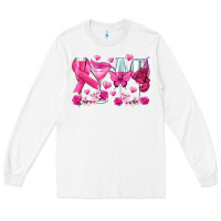 White breast cancer wine glasses Long Sleeve Tee - texasbilliewilder