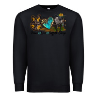 Black Peace Love Suffolk Sheep Premium Sweatshirt - LillyAllenDesigns